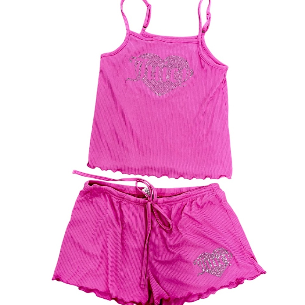 Juicy Couture Bling Two-piece Pink Adjustable Strap Sleepwear